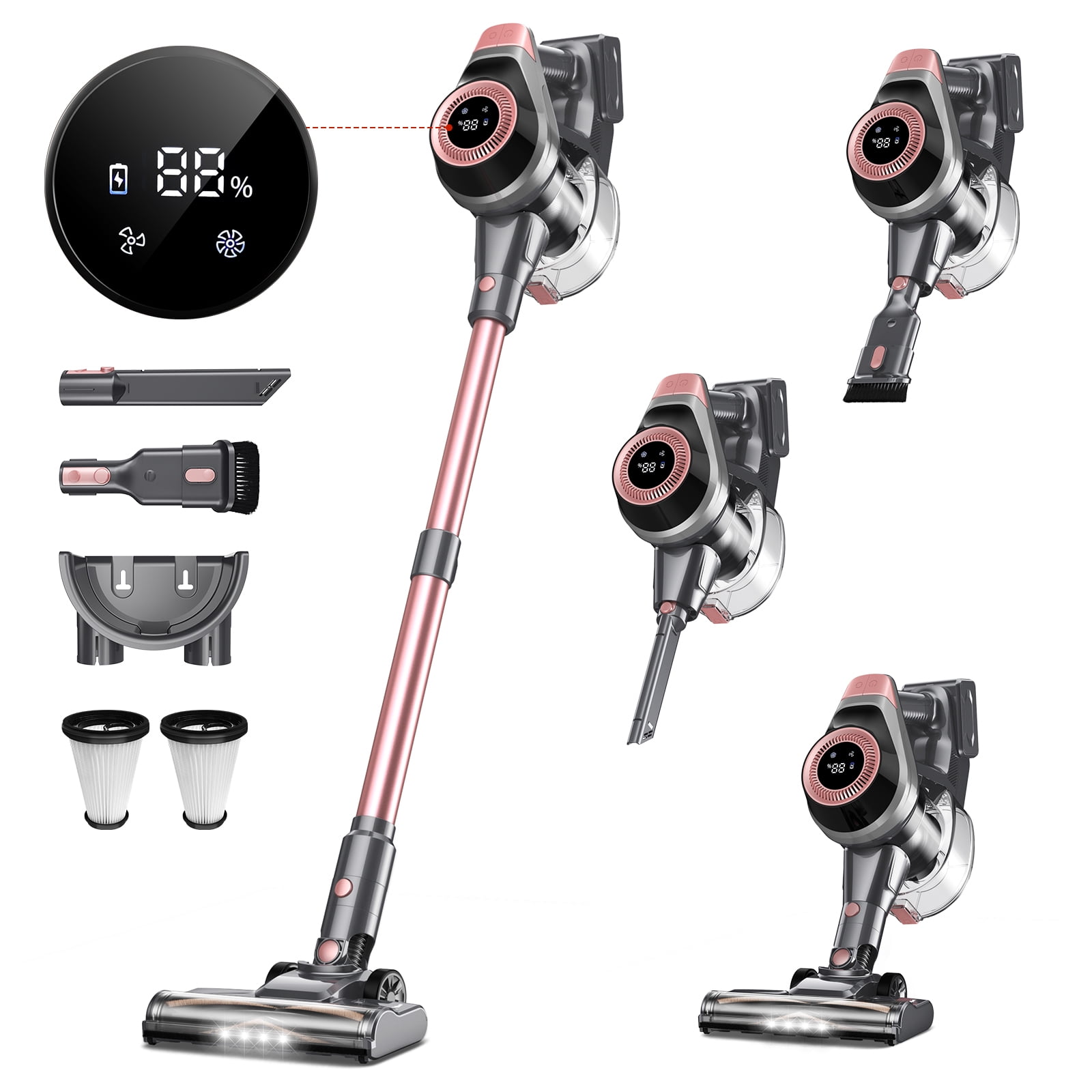 INSE Cordless Vacuum Cleaner,6 in 1 Powerful Stick Handheld Vacuum,35Kpa Vacuum Cleaner,45min Runtime,Lightweight Cordless Stick Vacuum for Hard Floor Carpet Pet Hair