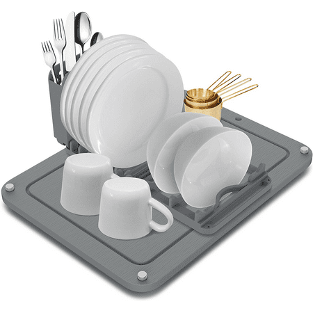 

Stone Dish Drying Mat with Collapsible Kitchen Dish Drying Rack for Kitchen Coun