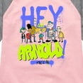 thumbnail image 3 of Hey Arnold! - Arnold Spray Paint 96 - Toddler And Youth Girls Raglan Graphic T-Shirt, 3 of 5