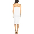 thumbnail image 3 of Women's Elastic Tube Top Strapless Basic Casual Solid Slim Bodycon Midi Dress S-3XL White S, 3 of 3