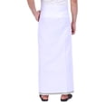 thumbnail image 2 of Stylesindia Cotton Dobby Design Border Dhotis (2m) Cotton Vesti Mundu Sarong Kerala Kasavu Border Dhoti (Grey, Single Layer / 4 Mulam), 2 of 4