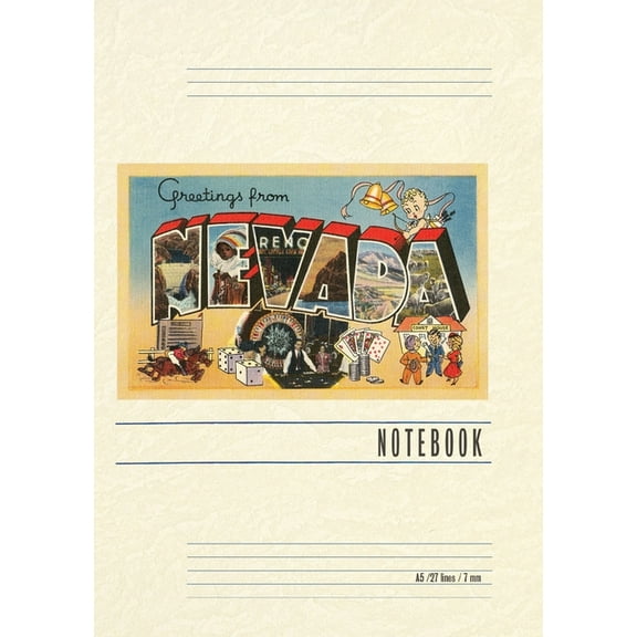 Vintage Lined Notebook Greetings from Nevada, (Paperback)