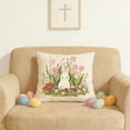 thumbnail image 4 of Beforeyayn Easter Pillow Covers 18x18 Inch Easter Eggs Bunny Flowers Spring Cute Rabbit Easter Themed Decorative Throw Pillow Cases Outdoor Farmhouse Decoration for Sofa Couch Bed, 4 of 6