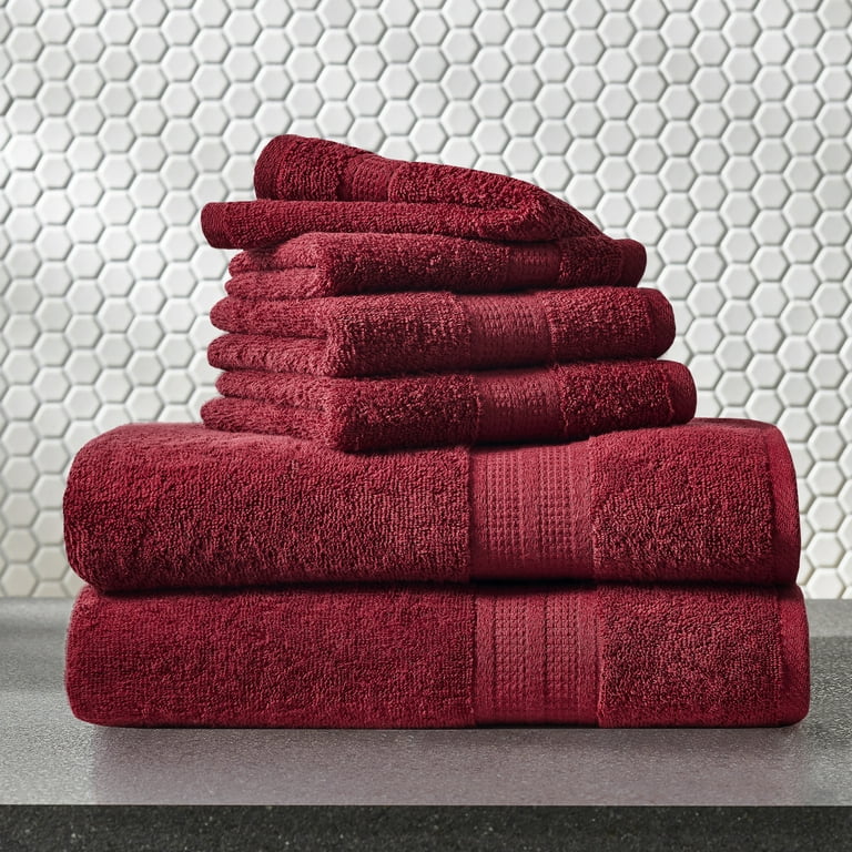 Deep red online bath towels
