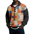 thumbnail image 4 of Nokdvo Men Sweatshirt Plus Size Lapel Button Down Color Block Sweatshirt Fall Winter Casual Lapel Long Sleeve Pullovers Shirt,Orange XL, 4 of 4