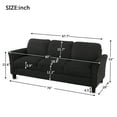 thumbnail image 4 of Hassch 3-Seat Sofa Fabric Three-Seater Sofa for Living Room Home Relax, Black (Not Included the Pillow), 4 of 10
