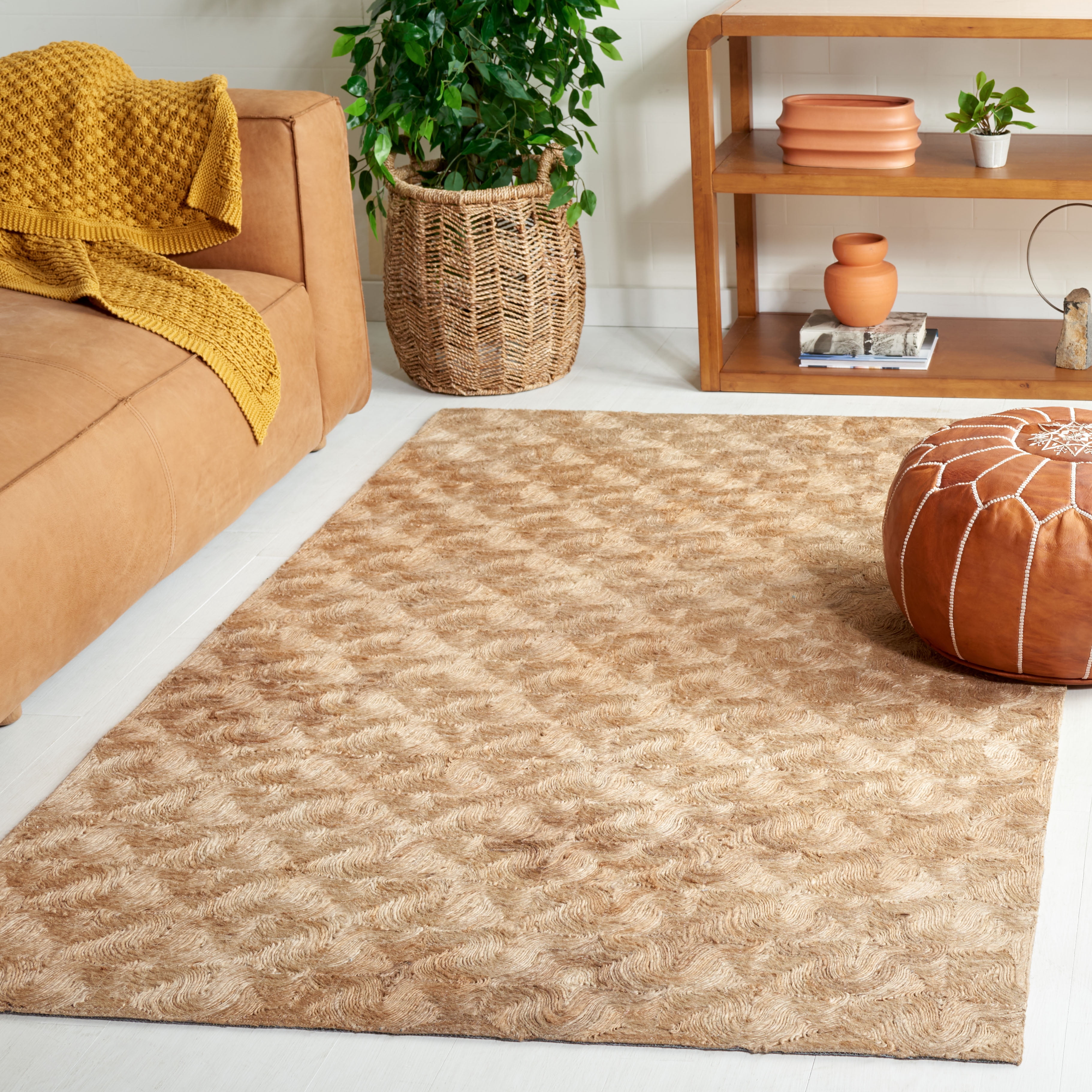 SAFAVIEH Natural Fiber Edwyna Geometric Area Rug, Natural, 4' x 6'