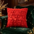 thumbnail image 2 of Christmas Pillow Covers 18x18 inch Christmas Decorations Clearance, Sofa Couch Pillow Covers Square Fall Winter Decor Pillowcase for Farmhouse, Holiday Decorative Throw Pillow Covers for Home, Red, 2 of 6