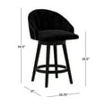 thumbnail image 3 of Hillsdale Furniture Dulcie Wood and Upholstered Counter Height Swivel Stool, Black, 3 of 15