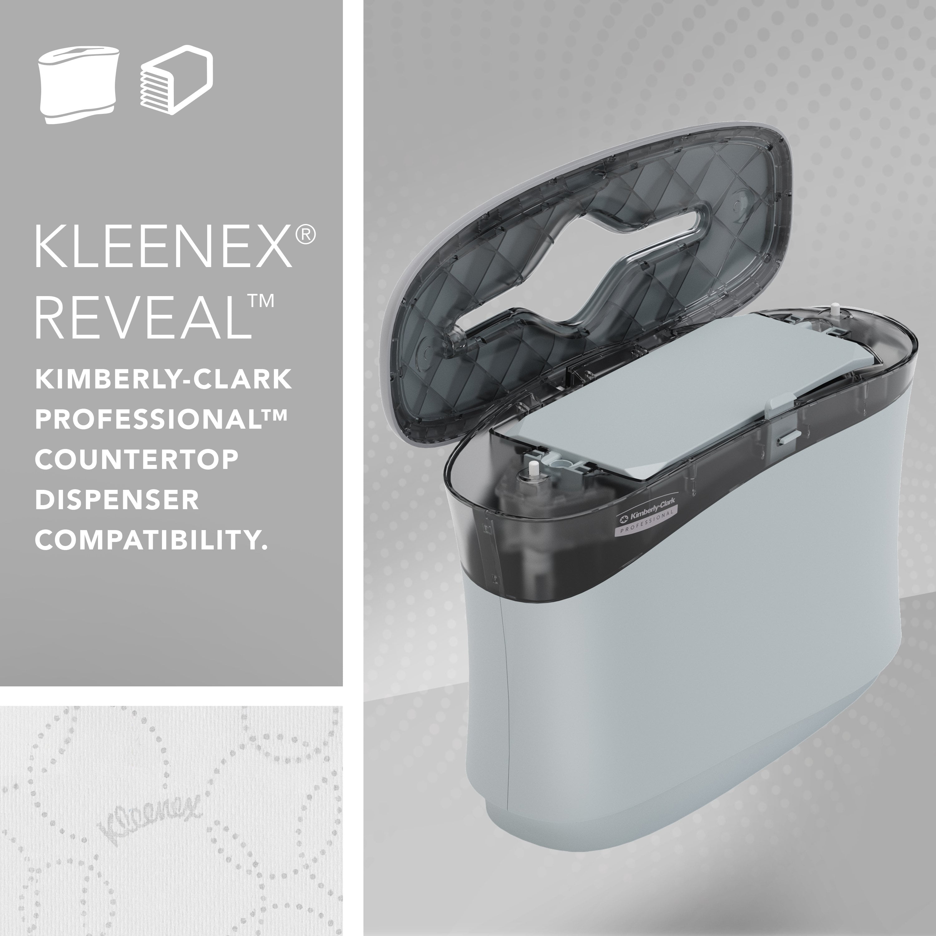 Kleenex Reveal Multifold Paper Towels, Bulk (46321), 2-Ply, 7.5" x 9.4" Towel, for Kimberly-Clark Professional Countertop System Dispensers (150 Sheets/Pack, 16 Packs/Case, 2,400 Sheet Total)