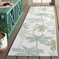 thumbnail image 2 of SAFAVIEH Courtyard Jaden Botanical Indoor/Outdoor Runner Rug, Ivory/Green, 2'3" x 8', 2 of 12