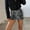 Gray, variant on ZHOGXU Womens Shorts Drop Waist Leopard Print Glitter Sequin Stretch Comfortable Mini Shorts For Party And Daily Wear Brown L
