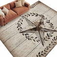 thumbnail image 2 of Village Star Washable Area Rug 6 x 9 ft Leaves Ring Retro Wood Grain Farmhouse, Soft Non Slip Rugs Stain Repellent Indoor Felt Carpet for Living Dining Room Bedroom Home Office, 2 of 9