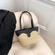 thumbnail image 5 of Bolsa vagabundo de moda para mujer, de paja para axilas de gran capacidad para regalo (negro) JShteea Para Estrenar, 5 of 9