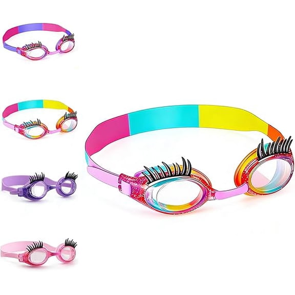 Swim Goggles with Eyelashes Funny Swimming Goggles Anti-Fog No Leak Design for Pool Beach