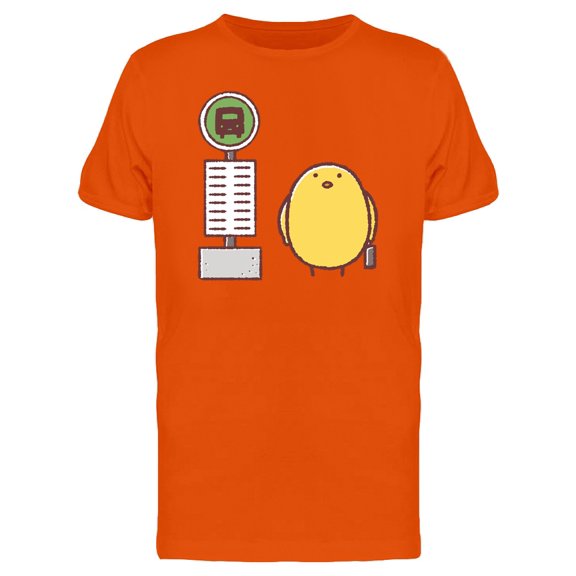 Chicken Waiting For Bus, Cartoon Tee Men's -Image by Shutterstock
