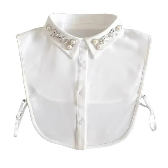 Huanglei And Pearl Collar Detachable Adjustable Half Shirt Blouse False Dickey For