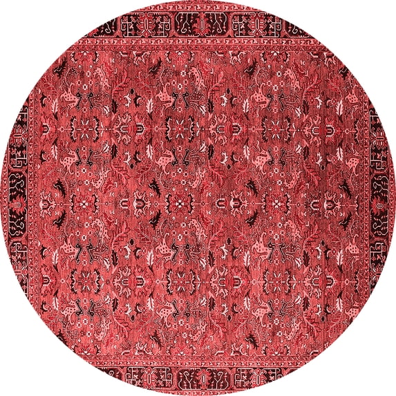 Ahgly Company Indoor Round Oriental Red Traditional Area Rugs, 8' Round