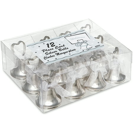 Bell Wedding Place Card Holders, Silver, 12ct (Best Places To Shop For Wedding Decorations)