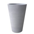 thumbnail image 2 of LeisureMod Pebble Series Poly Stone Planter 23.6." Dia 31.5" High in Grey, 2 of 6