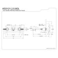 thumbnail image 3 of Kingston Brass KS3121GL Wall Mount Bathroom Faucet, Polished Chrome, 3 of 3