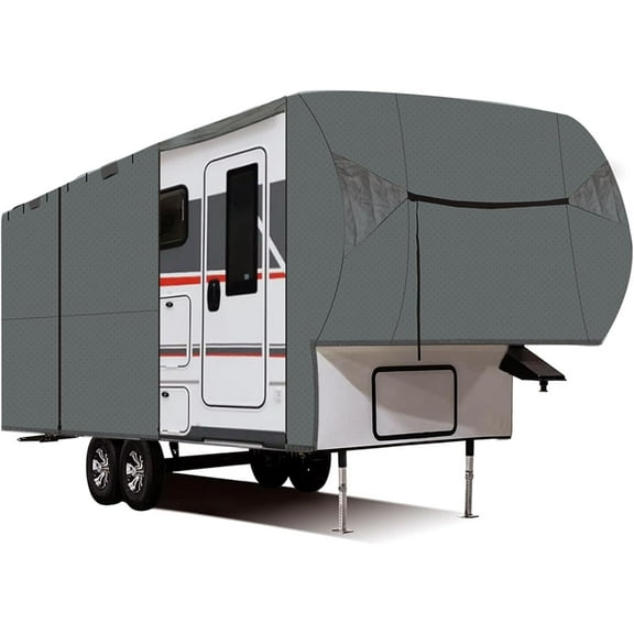 PET-U Waterproof 5TH Wheel RV Motorhome Camper Storage Cover 26'-41' FT with Zipper