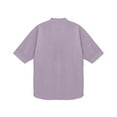 thumbnail image 6 of Ohufall Short Sleeve Shirts for Women Trendy Crew Neck Cotton Linen Tops Casual Pleated Front Button Down Shirts, 6 of 6