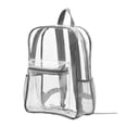 thumbnail image 1 of Mochila transparente, mochila transparente de PVC aprobada por el estadio con correa reforzada Mochila escolar para la escuela, lugar de trabajo, estadio, viajes, seguridad, festival, 1 of 4
