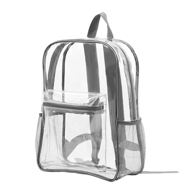 Mochila transparente, mochila transparente de PVC aprobada por el estadio con correa reforzada Mochila escolar para la escuela, lugar de trabajo, estadio, viajes, seguridad, festival