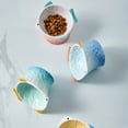 thumbnail image 5 of Raised Tilted Ceramic Cat Food Bowl Cute Pink Fish Shape Elevated Slanted Shallow Angled Cat Dish, 5 of 5