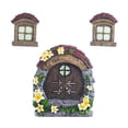 thumbnail image 1 of Ventanas y árboles de casa de hadas en miniatura, decoración de escultura de jardín de arte de patio marrón kusrkot Casa de gnomo de hadas, 1 of 8