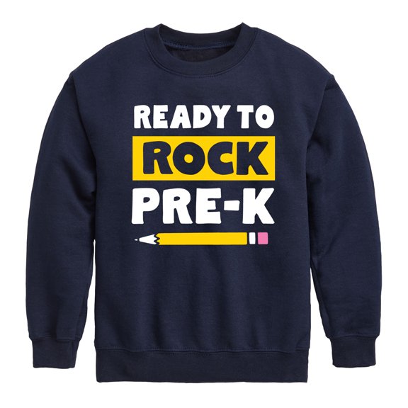 Instant Message - Ready To Rock Pre-K - Toddler And Youth Crewneck Fleece Sweatshirt