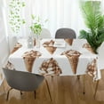 thumbnail image 3 of Yayeee Tablecloths 60" x 60" Rectangle Wrinkle Resistant Party Table Cover, Brown Ice Cream Pattern, 3 of 8