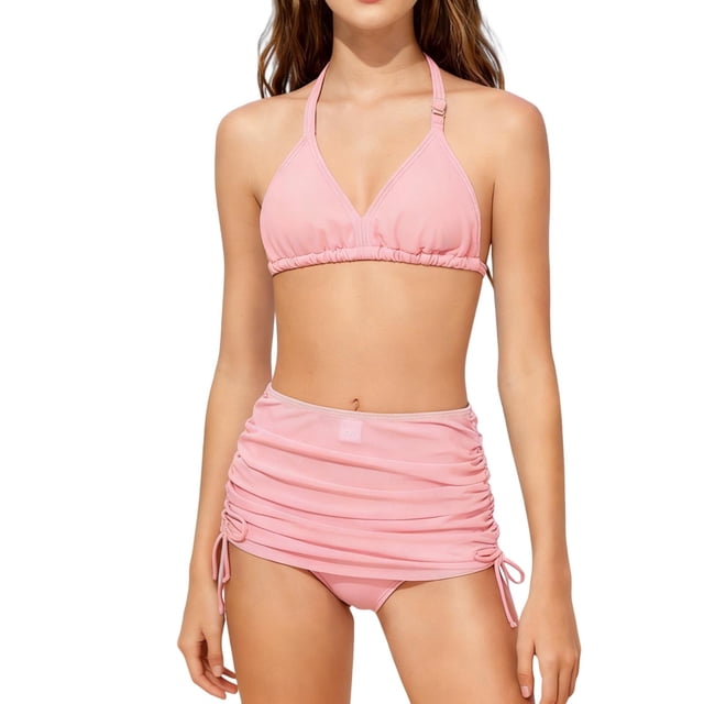 Baby Boy Shorts Set verano lindo playa color sólido traje de baño de tres piezas con cojín de pecho para niños Niñas pequeñas conjuntos cortos