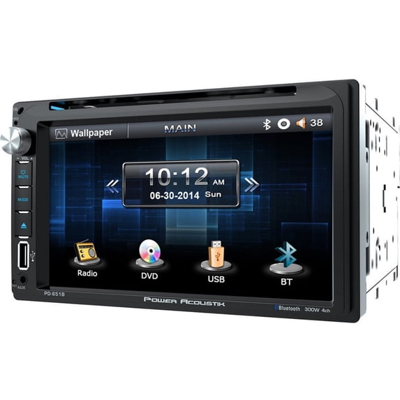 Power Acoustik PD-651B Car DVD Player, 6.5" Touchscreen LED-LCD, 68 W RMS, Double DIN
