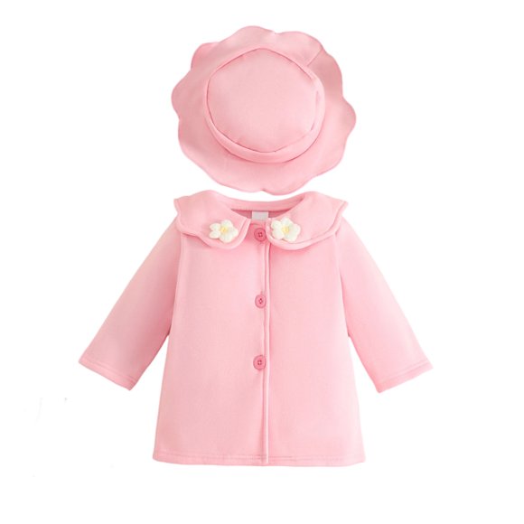 XASZHN Kids Long Sleeve Lapel Plaid Printed Jacket Blouse Shirt Top for Children and Toddlers Stylish Girls Coats Pink 2-3 Years