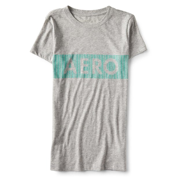 Aeropostale - Camiseta gráfica con logo para mujer, gris, grande Aeropostale Camiseta gráfica