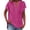 501_Hot Pink, variant on T Shirts for Women V Neck Ladies' Fashion Casual V Neck Button Short Sleeve T Shirt