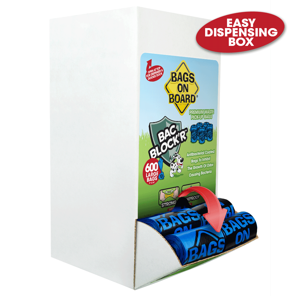 Bags on Board Poop Bags for Dogs - Blue - 9" x 14" - 600 Count