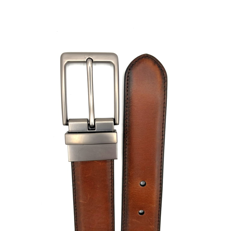 George Men's Reversible Leather Belt, 35MM Brown and Black photo 5