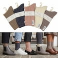 thumbnail image 3 of 5 Pairs Women Diamond Knit Crew Socks Assorted Colors Mid Calf Boots Casual Socks, 3 of 6