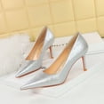 thumbnail image 3 of Zapatos de lujo elegantes de estilo banquete para mujer, tacones finos, boca ultra baja, puntiagudos, altos, para boda, sexys, 3 of 5
