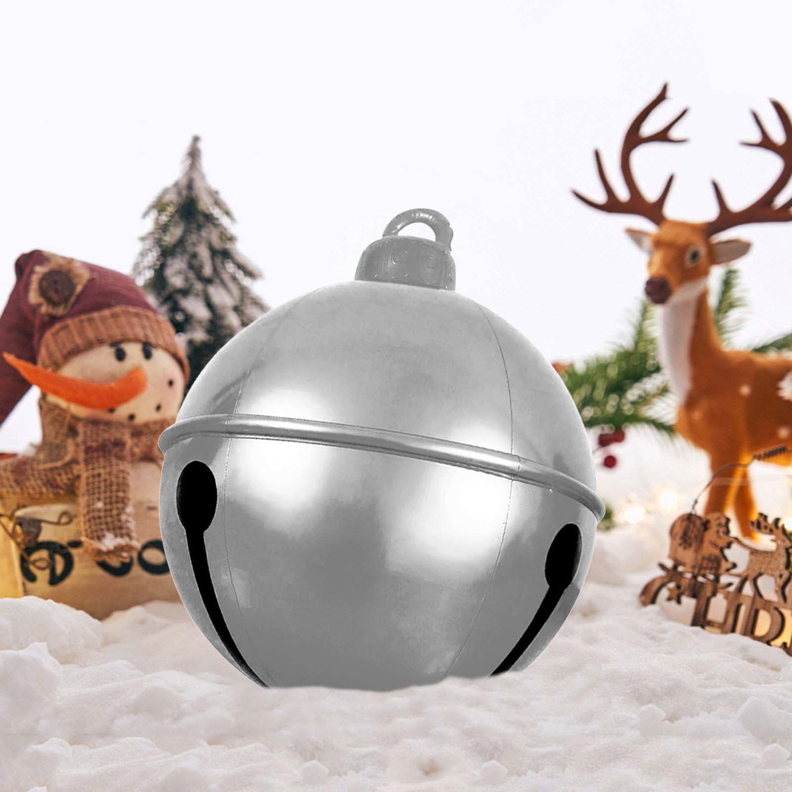 Hvmvliv Inflatable Christmas Decorations 23.6in Christmas Inflatable Decoration Large Bell Outdoor Christmas Inflatable Decorated Ball PVC Inflatable Christmas Bell Yard Christmas Decorations