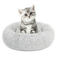 thumbnail image 5 of BIGTREE Dog Cat Donut Plush Pet Beds Washable Cozy Round Mattress Gray, Small, 5 of 8