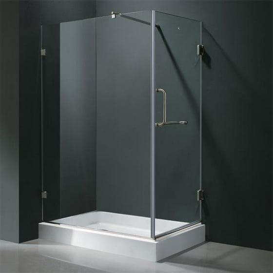 Vigo Vg6012bncl36wl 36 X 48 Frameless 3 8 Clear Brushed Vigo Vg6012bncl36wl 36 X 48 Frameless 3 8 Clear Brushed Nickel Shower Enclosure With Left Base Com