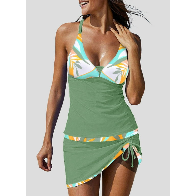 Womens halter tankini tops sales