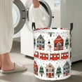 thumbnail image 4 of Lsque Christmas Houses pattern Laundry Hamper Basket, Tall Woven Rope Hamper Basket for Clothes, Lightweight Storage Basket, Collapsible Waterproof-, 4 of 8