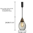 thumbnail image 2 of KAYYELAMP 3.2ft Adjustable Cord J-Type Track Pendant E26 Walnut Base Black Hollow Shade Hanging Light Vintage Decor for Kitchen Home Office 1 Pcs(No Bulb, Track), 2 of 6