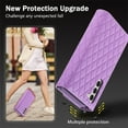 thumbnail image 4 of Allytech Wallet Case for Samsung Galaxy S23 Plus with Wrist & Shoulder Strap, [7 Card Slots] [Full Body Protection] Luxury PU Leather Zipper Wallet Metal Buttons Kickstand Shockproof Case, Purple, 4 of 9