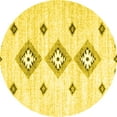 thumbnail image 1 of Ahgly Company Indoor Round Abstract Yellow Contemporary Area Rugs, 4' Round, 1 of 4